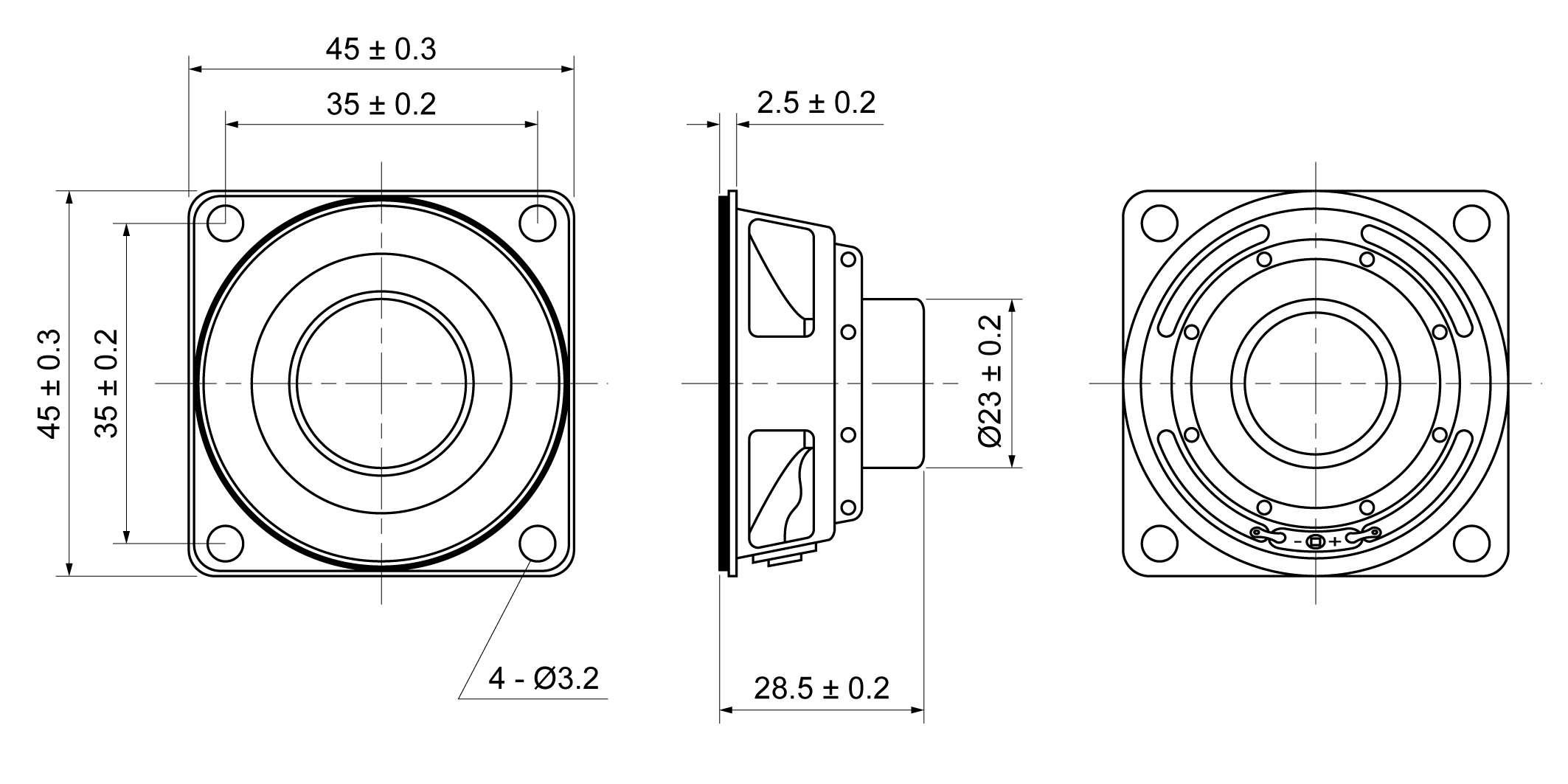 LIU45S-28H3.0W4 Mechanical Drawing